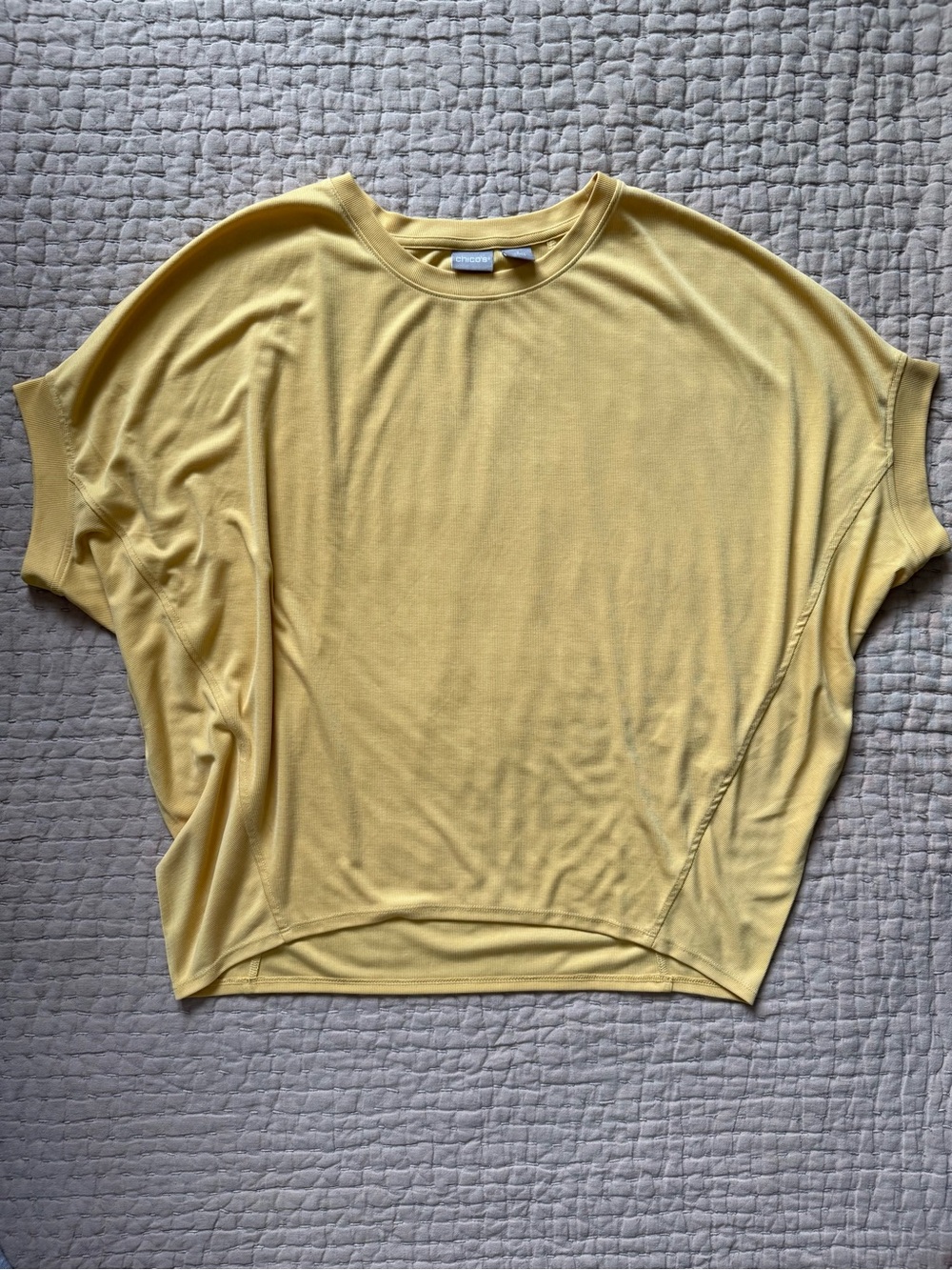 Chico's Sunny Yellow Dolman Short Sleeve Top